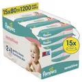 Produktbild: Pampers Feuchte Tücher Sensitive 15x Feuchttücher, 1200 Stück