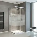 Produktbild: Duschkabine Sunny Eckeinstieg mit Schiebetüren, variabel von 75 - 90 cm, 180 cm, Montage auf Duschwanne oder Fliese, Profilfarbe Silberfarben, 4 mm