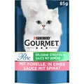 Produktbild: Perle Erlesene Streifen Katzenfutter nass mit Forelle 26er Pack 26 x 85g