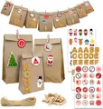 Produktbild: DIY Adventskalender zum Befüllen - 24 Papiertüten in 3 Größen Sticker Bastelset