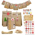 Produktbild: DuneDesign Adventskalender zum Befüllen 2025-24 große Papiertüten in 3 Größen - 100 Sticker Bastelset DIY Weihnachtskalender - Personalisierte Adventstüten Weihnachten zum Selber Basteln