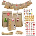 Produktbild: DIY Adventskalender zum Befüllen - 24 Papiertüten in 3 Größen Sticker Bastelset