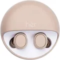 Produktbild: hër In Ear Headset Kopfhörer Bluetooth Ohrhörer Mikrofon Beige Ladecase HX 12