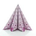 Produktbild: Sovie HORECA Airlaid Serviette MANDY in AUBERGINE/LILA – 40 x 40 cm, 1/4 Falz, 50 Stück – Ornament-Blütendesign – elegante Stoffoptik für Gastronomie & Events