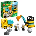 Produktbild: LEGO DUPLO 10931 - Bagger und Laster - LKW Baustelle Bauarbeiter Kipplaster