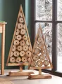 Produktbild: Dekoleidenschaft 2X Dekofigur Tannenbaum aus Holz, 80 + 110 cm hoch, Weihnachtsdeko aus geflammtem Paulownia-Holz, Holzdeko groß, Weihnachtsbaum-Alternative