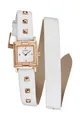 Produktbild: Guess Quarzuhr Damenuhr Armbanduhr Edelstahl Leder Gold Weiß Analog W85123L2, doppelt gewickelt