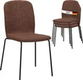 Produktbild: Albatros Esszimmerstühle 4er Set ENNA, braun - stapelbar, bequemer Polsterstuhl - Eleganter Küchenstuhl, Stuhl Esszimmer oder Esstisch Stuhl, Konferenzstuhl , Stückzahl:4, Farbe:Braun