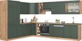 Produktbild: Vicco Eckküche Fame-Line, 257 x 347 cm ohne Arbeitsplatte, Grün-Gold Landhaus/Goldkraft Eiche