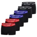Produktbild: JACK & JONES Herren Boxershorts 6er Pack Basic Trunks Boxer Stretch Unterhosen Unterwäsche Retroshorts Set Baumwolle Schwarz Rot Grün Blau Grau XL, Größe:XL, Farbe:Pack 3