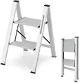 Produktbild: Trittleiter 2 Stufen Stehleiter Aluminium Klappleiter Tritbank 150 kg Klapptritt