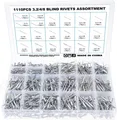 Produktbild: Gueenky 1110 Stück Aluminium Nieten 3,2/4/4,8 mm, 20 Größen Blindnieten Set