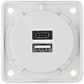 Produktbild: Berker Integro Flow/Pure USB-Ladesteckdose, USB-A /USB-C, 230V, polarweiß
