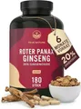 Produktbild: Roter Panax Ginseng hochdosiert | 180 Kapseln mit 12000mg (20:1 Extrakt mit 600mg) pro Kapsel | 20% Ginsenoside | hohe Reichweite (3 Monate Vorrat) | C.A. Meyer Premium-Rohstoff - TRUE NATURE