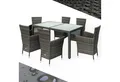 Produktbild: Casaria Garten-Essgruppe, (7-tlg), Gartenmöbel Set 6 Stühle inkl. 7cm Polster Tisch 150x90cm grau