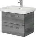 Produktbild: Pelipal Badmöbel-Set Sunline 105 BxHxT 69 x 56 x 48,5 cm Frontfarbe graphit struktur quer mit Keramik-Waschtisch und Was