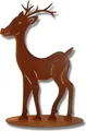 Produktbild: Rostikal Edelrost Gartendeko Rentier 40 cm Rost Deko für Garten Zimmer Deko Weihnachten Reh Skulptur