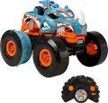Produktbild: Hot Wheels Monster Trucks Ferngesteuertes Auto, umbaubarer Rhinomite im Maßstab 1:12 mit Race Ace Spielzeugtruck im Maßstab 1:64, lässt Sich in einen Starter umbauen, HPK27