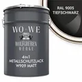 Produktbild: Metallschutzlack 4in1 Metalllack Metallfarbe Metallschutzfarbe MATT W909 Schwarz - 2,5L