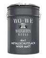 Produktbild: WO-WE Metallschutzlack 4in1 Metalllack Metallfarbe Metallschutzfarbe MATT W909 Schwarz - 2.5L