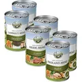 Produktbild: Bellfor Starter-Paket Nassfutter - 2 x Freiland-Menü 400g, 2 x Heide-Menü 400g, 2 x Landgut-Menü 400g Getreidefrei - 2,400.00 g