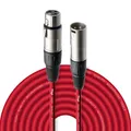Produktbild: Stagg 10 m Hochwertiges XLR auf XLR-Stecker Mikrofon Kabel rot