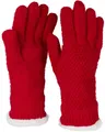 Produktbild: styleBREAKER Damen warme Winter Handschuhe mit Reiskorn Muster und Fleece, Thermo Strickhandschuhe, Fingerhandschuhe 09010040, Farbe:Rot