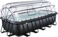 Produktbild: EXIT Black Leather Pool 540x250x122cm mit Sandfilterpumpe und Abdeckung - schwarz