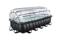 Produktbild: EXIT Black Leather Optic Pool 540x250x122cm mit Abdeckung und Sandpumpe - schwarz