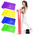 Produktbild: 4er Fitnessbänder 1.5m Gymnastikband mit 4 Widerstandsstufen Fitnessband mit ...