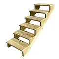 Produktbild: Berlin - Terrassentreppe Holz - H105cm 6 Stufen, Breite 100cm, OHNE Setzstufen- Vinuovo - Set für Ihre Außentreppe aus Holz