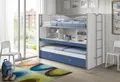Produktbild: Vipack Hochbett Bonny, mit 3 Schlafgelegenheiten, super praktisch im Kinderzimmer (B/H/T ca. 222x161x102cm, Dekor Oberfläche, in verschieden Farben) mit großer Schreibplatte, Regalfächern, viel Funktion auf kleinem Raum