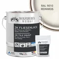 Produktbild: WO-WE Fliesenlack 2K Fliesenfarbe Fliesen Lack Bodenfliesen W712, 10Kg, Seidenglänzend, Epoxidharz