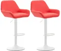 Produktbild: 2er Set Barhocker Braga Kunstleder weiß rot