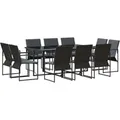 Produktbild: vidaXL Garten Essgruppe 11-Tlg Schwarz Stahl 3335869