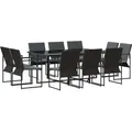 Produktbild: vidaXL Garten Essgruppe 11 pcs Schwarz Stahl - Schwarz