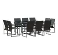 Produktbild: vidaXL Gartenlounge-Set Garten Essgruppe 11 pcs Schwarz Stahl, (11-tlg)
