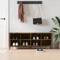 Produktbild: Schuhregal Räuchereiche 131x35x50 cm Holzwerkstoff