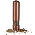 Produktbild: Relaxdays Gewürzmühle bronze mit Licht, Höhe 23 cm, elektrisch, Edelstahl, Keramikwerk, Pfeffermühle
