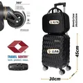 Produktbild: 2 tlg Hartschalen Kofferset Reisekoffer Trolley Koffer TSA Kosmetiktasche Beutel - Schwarz