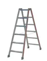 Produktbild: Hymer Stufenstehleiter, beidseitig begehbar, 2x4 Stufen, senkr. Höhe 0,90 m, Reichhöhe 2,42 m, Gewicht 4,5 kg