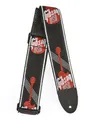 Produktbild: Stabiler Gibson Gitarrengurt aus Nylon 5cm breit Lederenden schwarz Logo rot