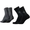 Produktbild: bugatti Basicsocken 6762461046 bugatti Herren 4er Pack Logo + uni basic schwarz, jeans melange schwarz 43-46