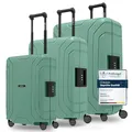 Produktbild: REDOLZ Hartschalen Koffer-Set 3-teilig ohne Reißverschluss | 3-Punkt-Verschluss-System | aus hochwertigem Polypropylen Material | 4-Doppelrollen & TSA-Schloss für Damen & Herren (Essentials 15)