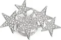 Produktbild: styleBREAKER Magnet Schmuck Anhänger mit versetzt angeordneten Strass besetzten Sternen für Schals, Tücher oder Ponchos, Brosche, Damen 05050061, Farbe:Silber