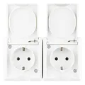 Produktbild: REV AquaForm, Doppelsteckdose-Feuchtraumsteckdose, IP44, einpolig, Aufputz, weiß