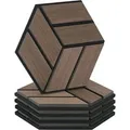 Produktbild: Homestyle4u Akustikpaneele Braun 30 x 26 cm 5 Stück Hexagon Wandpaneele Holz
