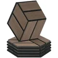 Produktbild: Homestyle4u Akustikpaneel, Braun, Holz, Sechseckig, 30x26x2 cm, Tapeten & Wandverkleidungen, Akustikpaneele