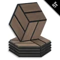 Produktbild: Hexagon Akustikplatten 30x26cm Akustik Wandpaneele 3D Braun Paneele Homestyle4u