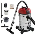 Produktbild: Arebos Industriestaubsauger 1800 W | Nass- & Trockensauger | Aschesauger für Kamin & Grill | Mehrzwecksauger Wasser-Staubsauger | Werkstattsauger mit und ohne Beutel | 30 L Behälter | Rot